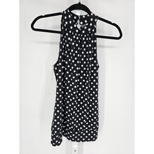 Maurices Women's Black & White Polka Dot High Neck Blouse Size S